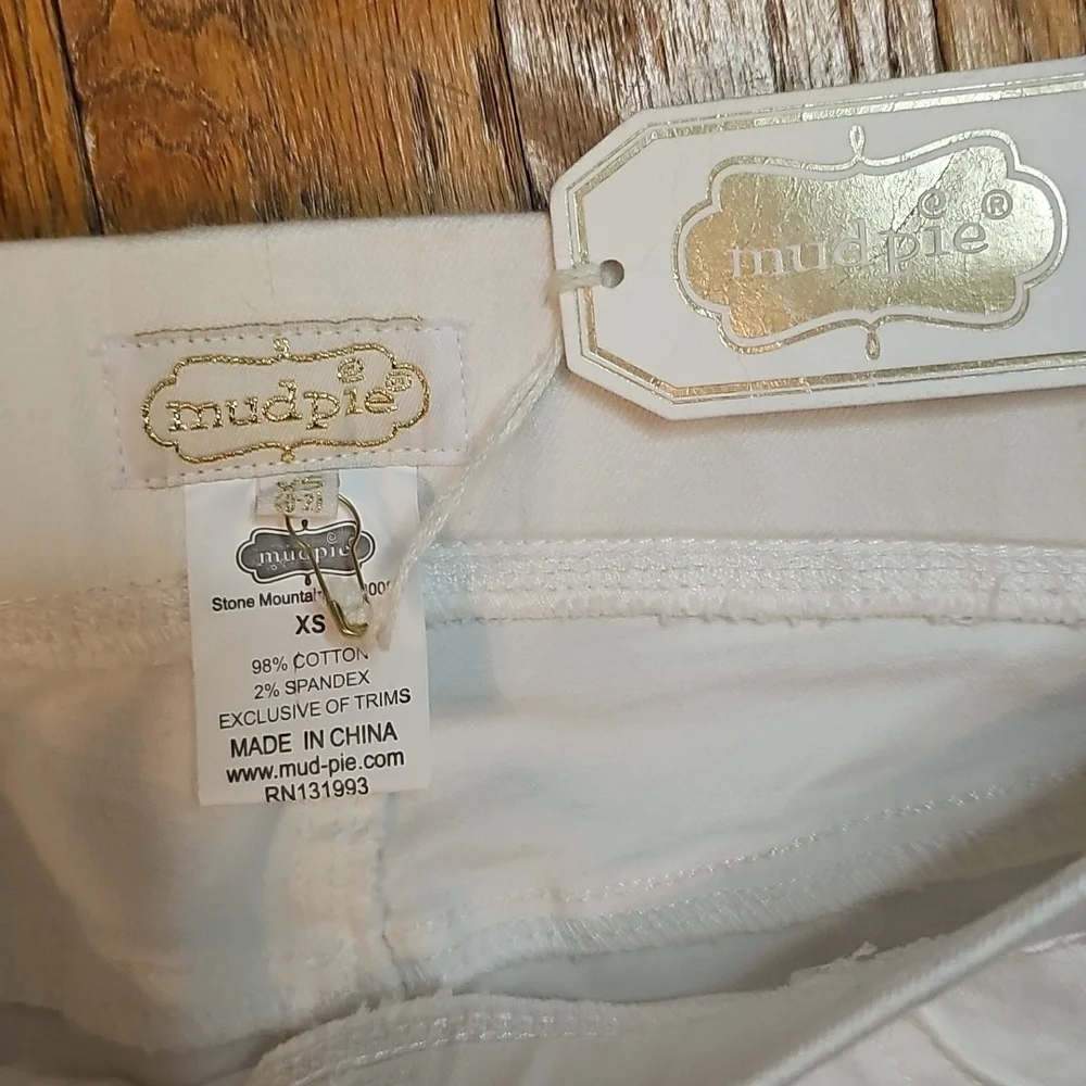 NEW Mud Pie ivory Elyse Denim size XS